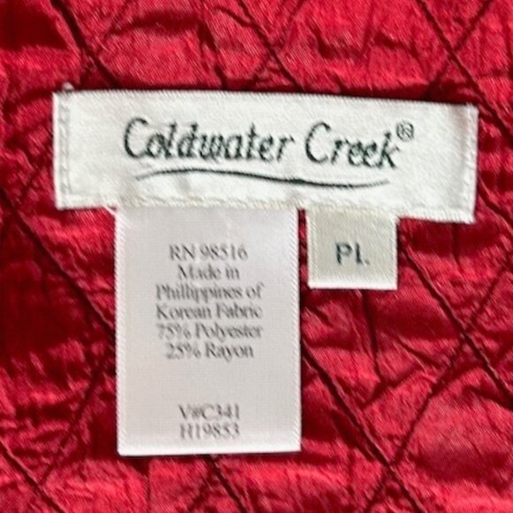 Coldwater Creek deep red shimmer quilted jacket - Picture 2 of 12